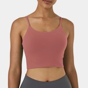 Halara Basic Padded Workout Cropped Tank Top Dusty Rose S